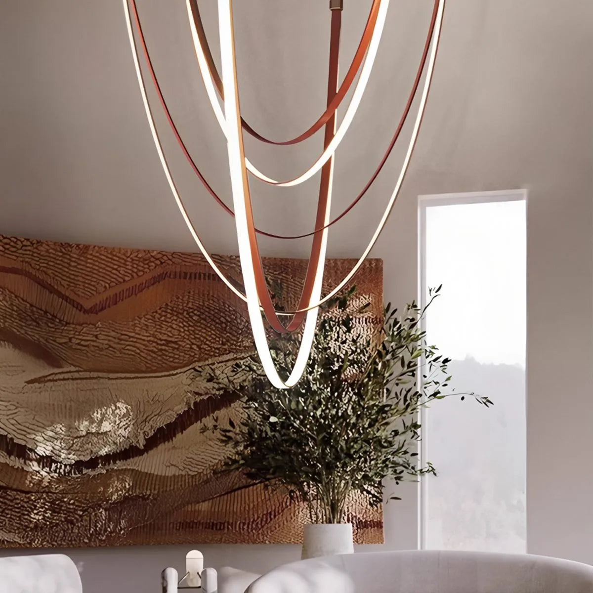 Feyran Shalom Leather Chandelier for Staircase