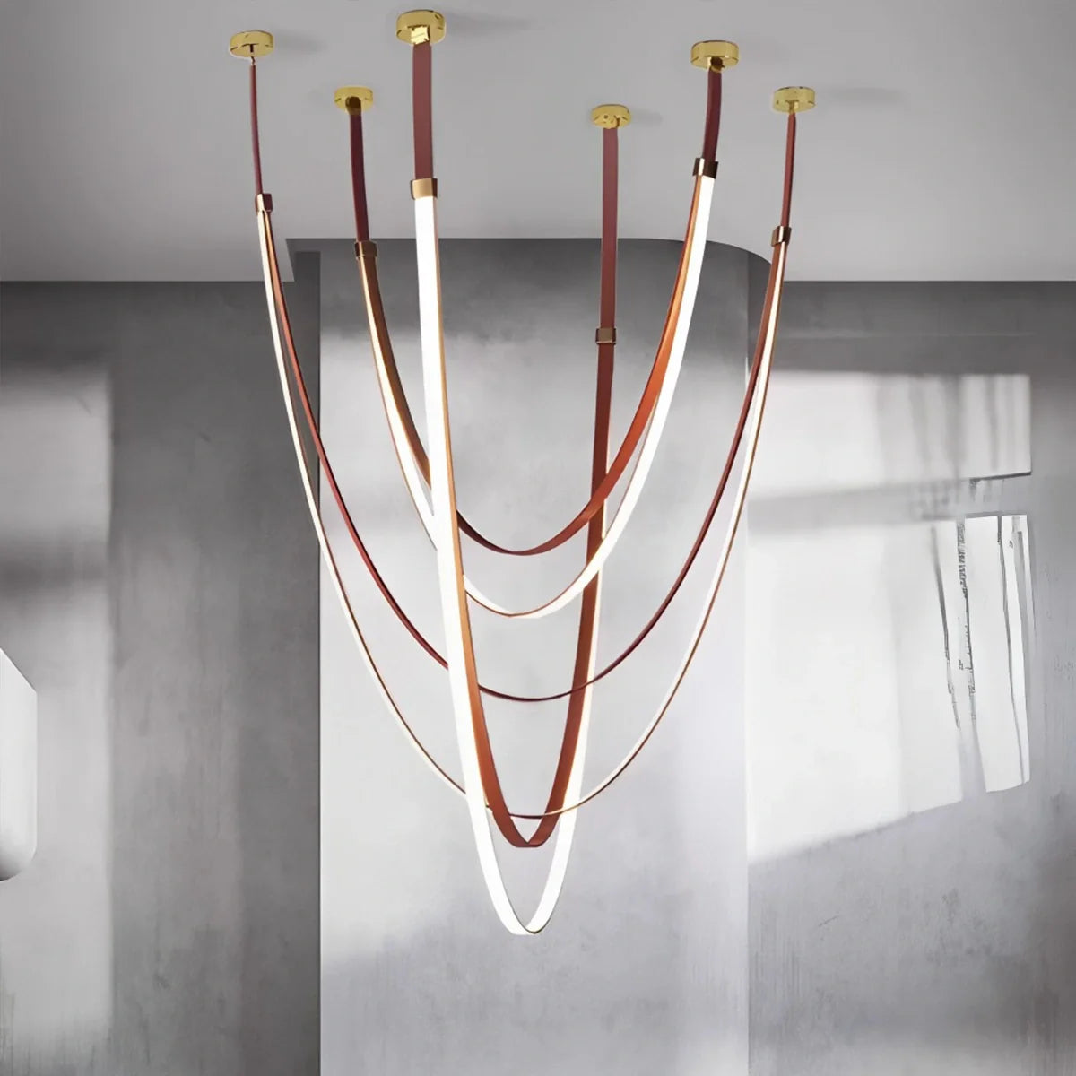 Feyran Shalom Leather Chandelier for Staircase