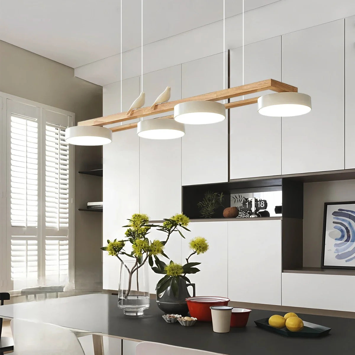 Feyran Sienna Bird Long Chandelier for Dining Room