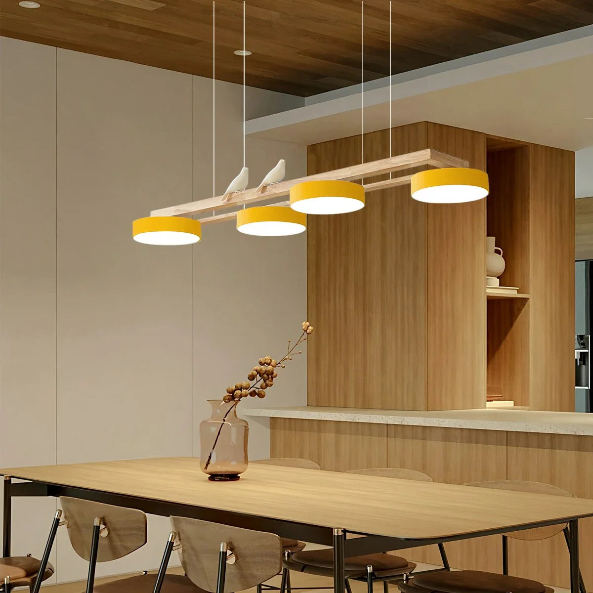 Feyran Sienna Bird Long Chandelier for Dining Room