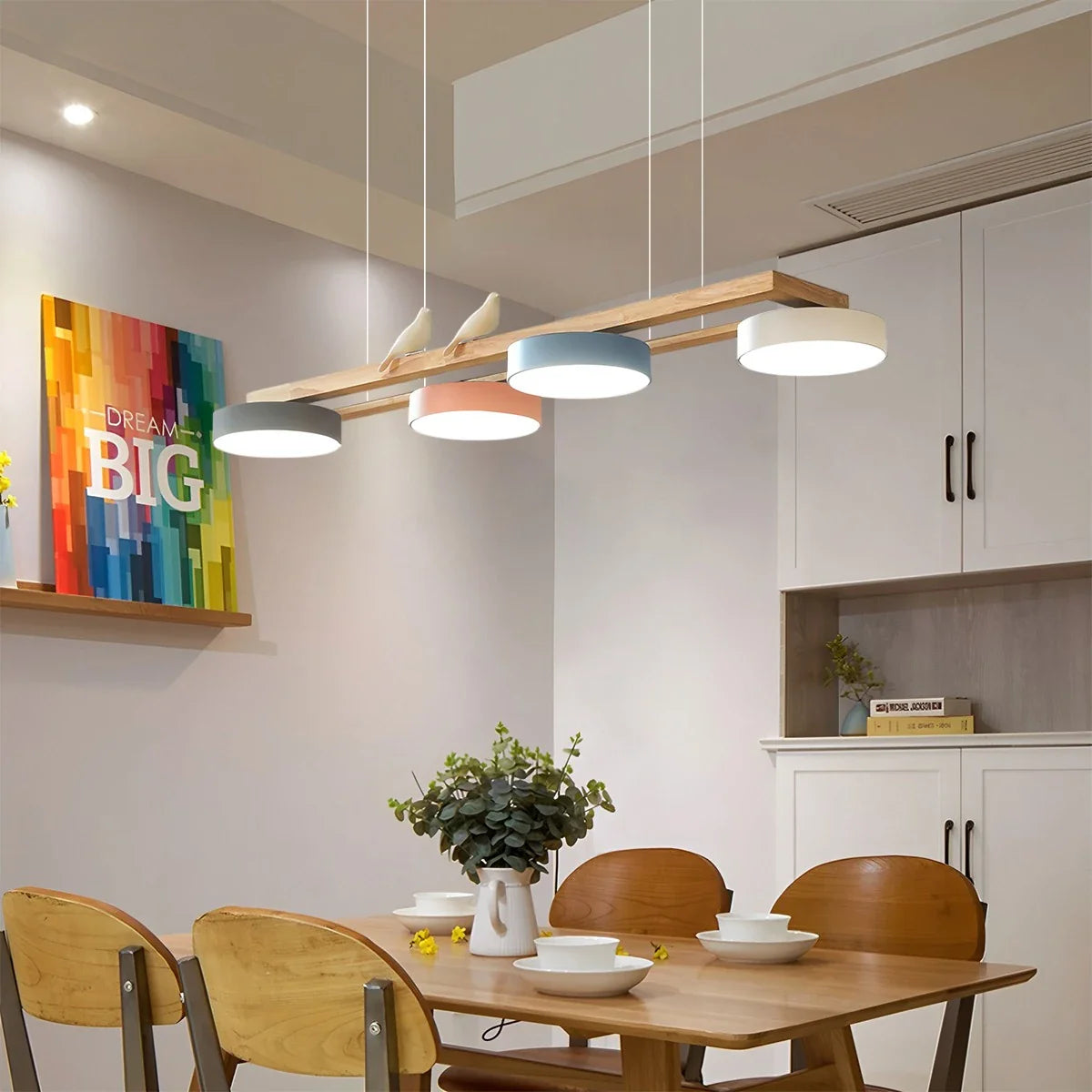 Feyran Sienna Bird Long Chandelier for Dining Room
