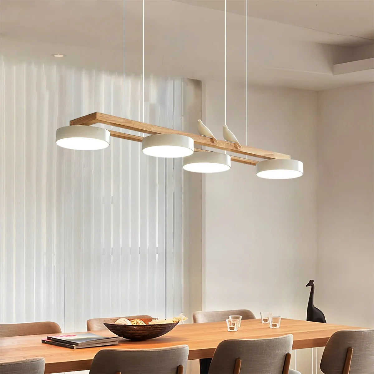 Feyran Sienna Bird Long Chandelier for Dining Room