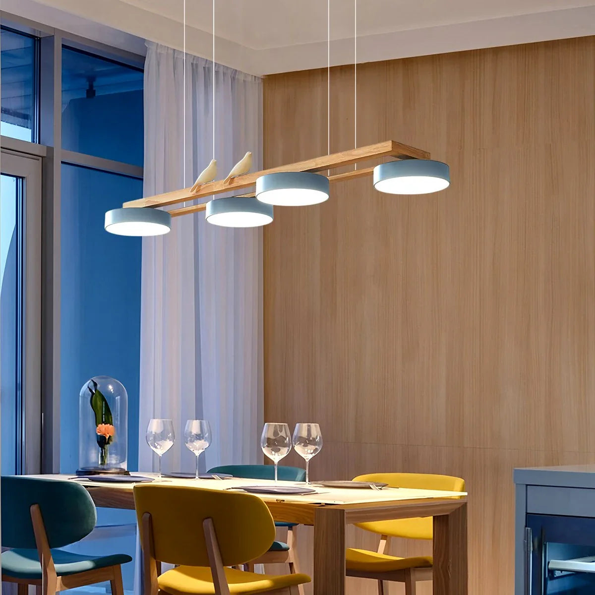 Feyran Sienna Bird Long Chandelier for Dining Room