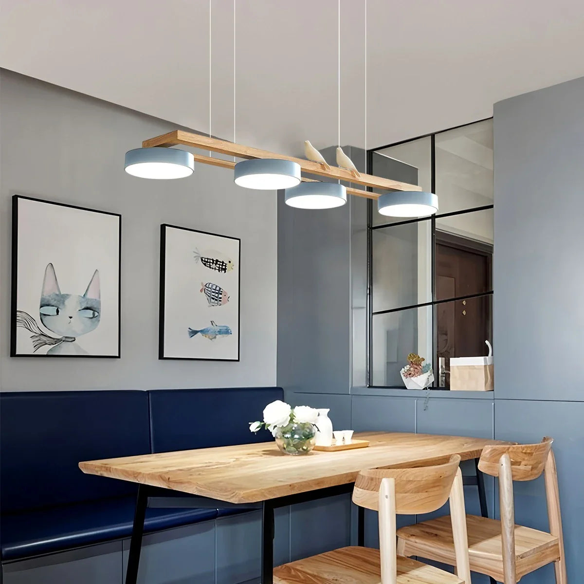 Feyran Sienna Bird Long Chandelier for Dining Room