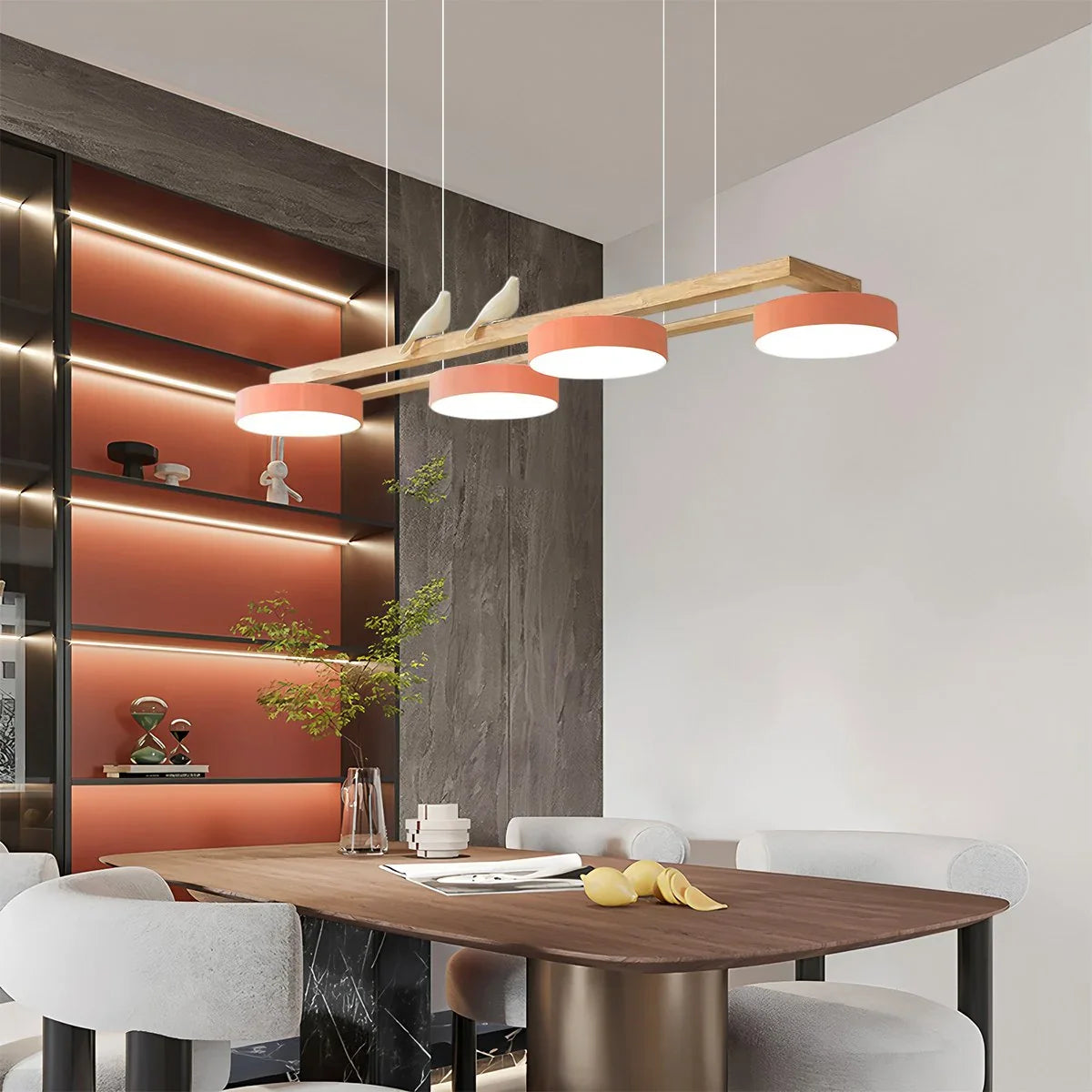 Feyran Sienna Bird Long Chandelier for Dining Room