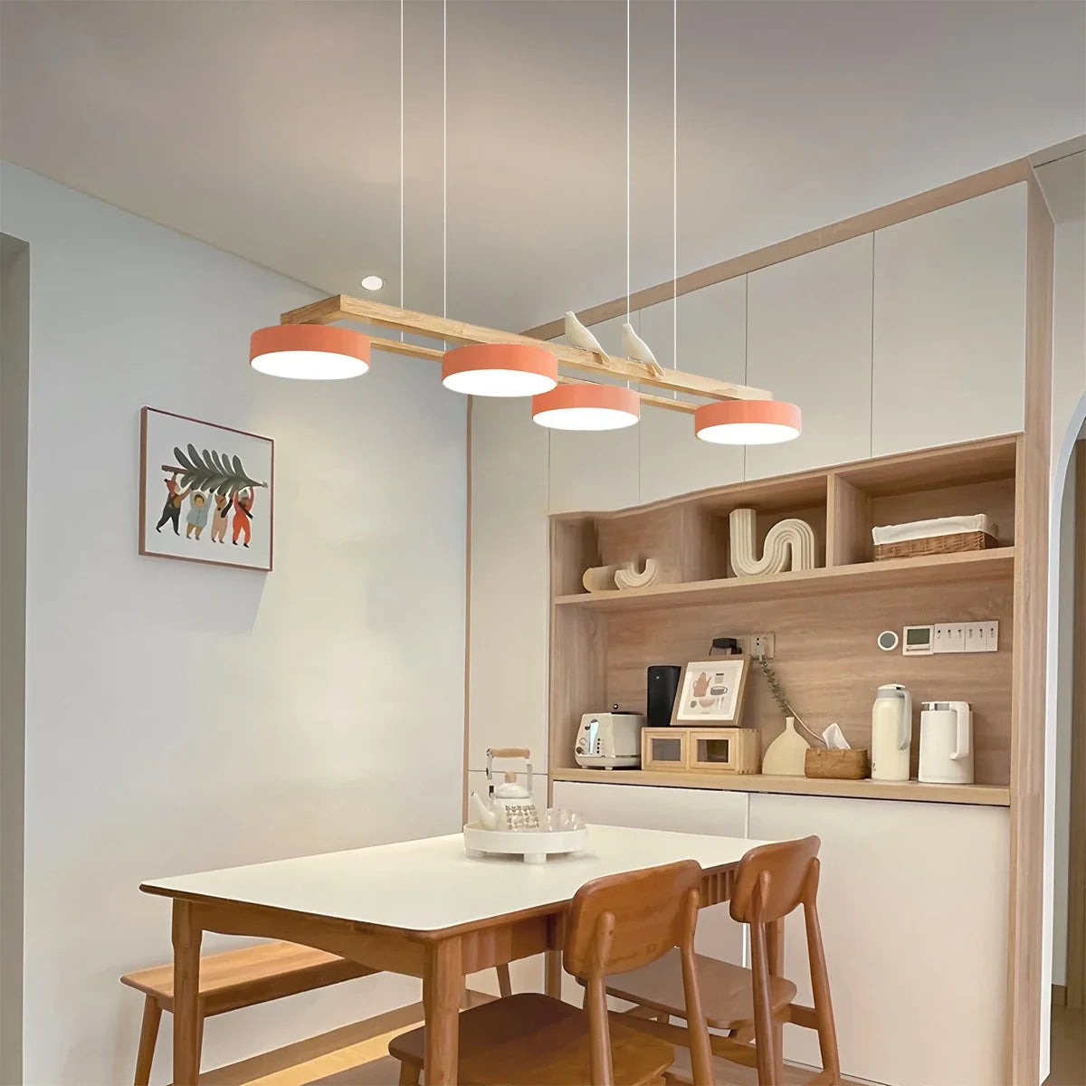 Feyran Sienna Bird Long Chandelier for Dining Room