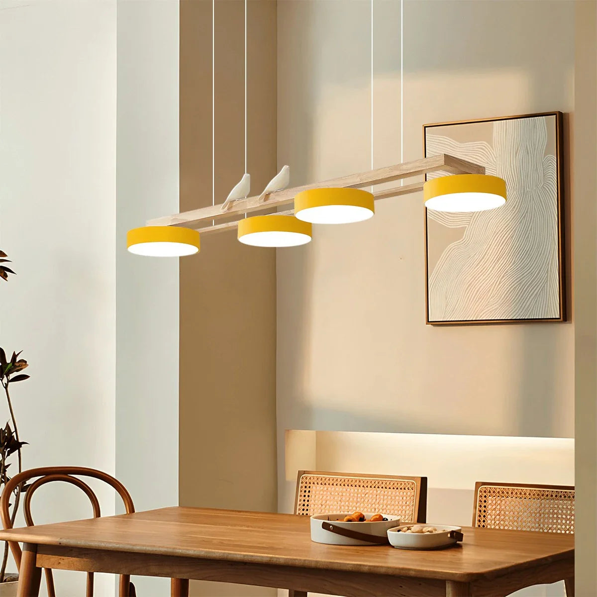 Feyran Sienna Bird Long Chandelier for Dining Room