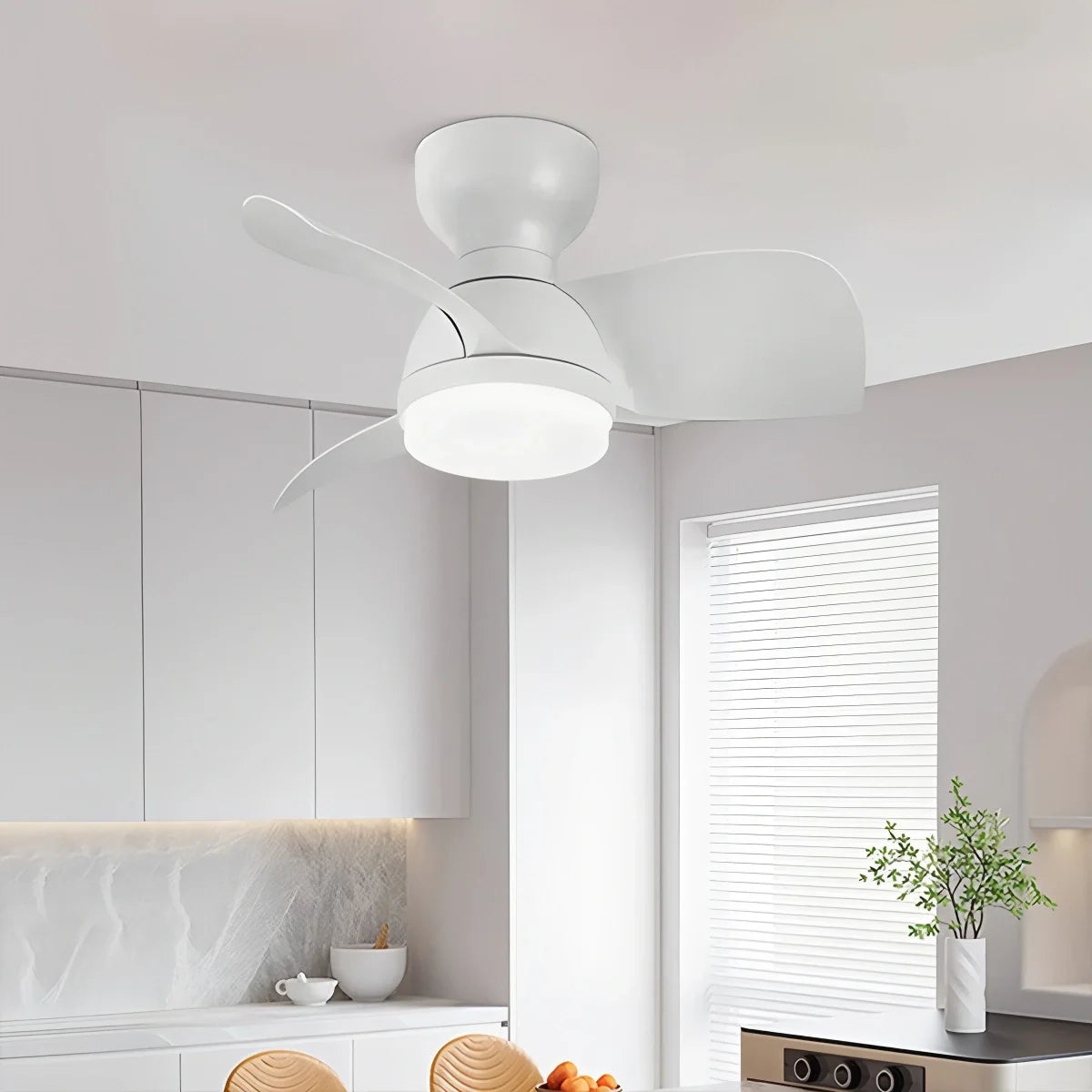 Feyran Small Flush Mount Ceiling Fan with Light