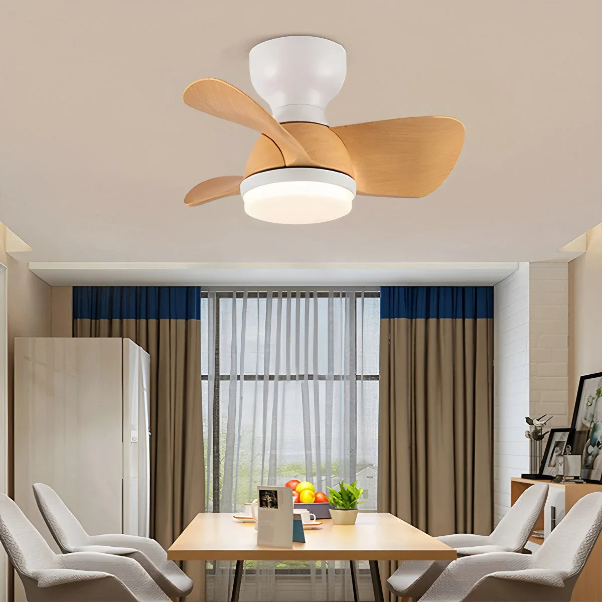 Feyran Small Flush Mount Ceiling Fan with Light