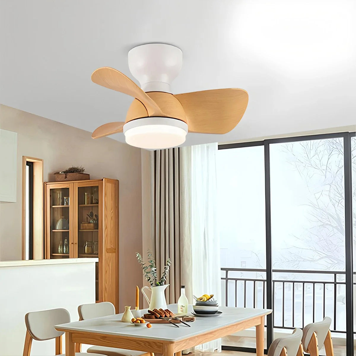 Feyran Small Flush Mount Ceiling Fan with Light