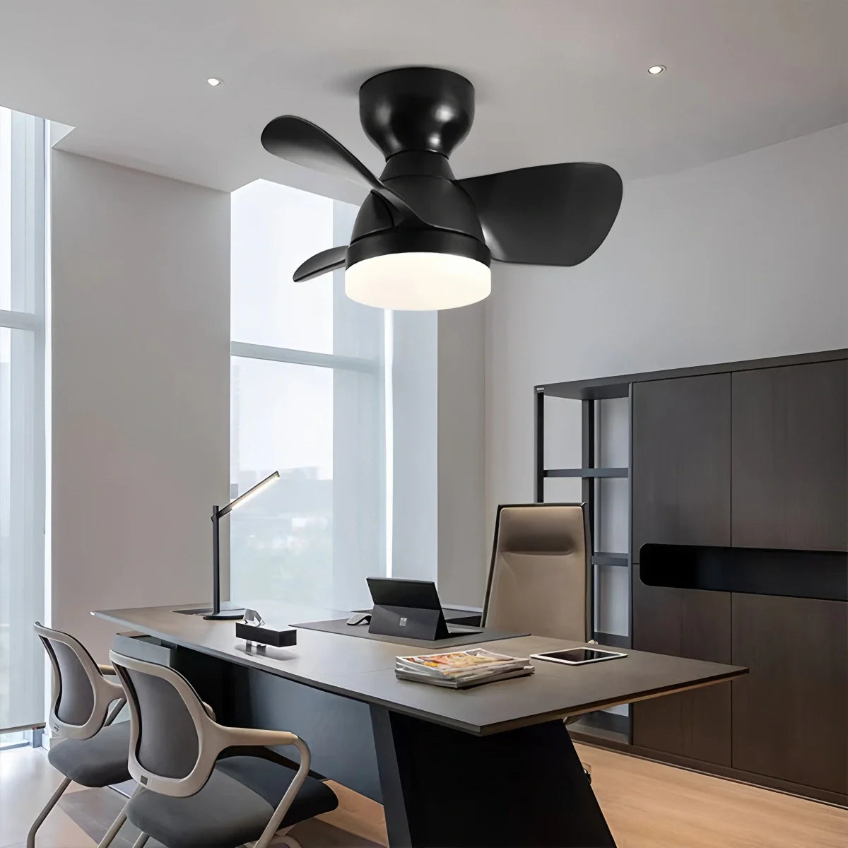 Feyran Small Flush Mount Ceiling Fan with Light