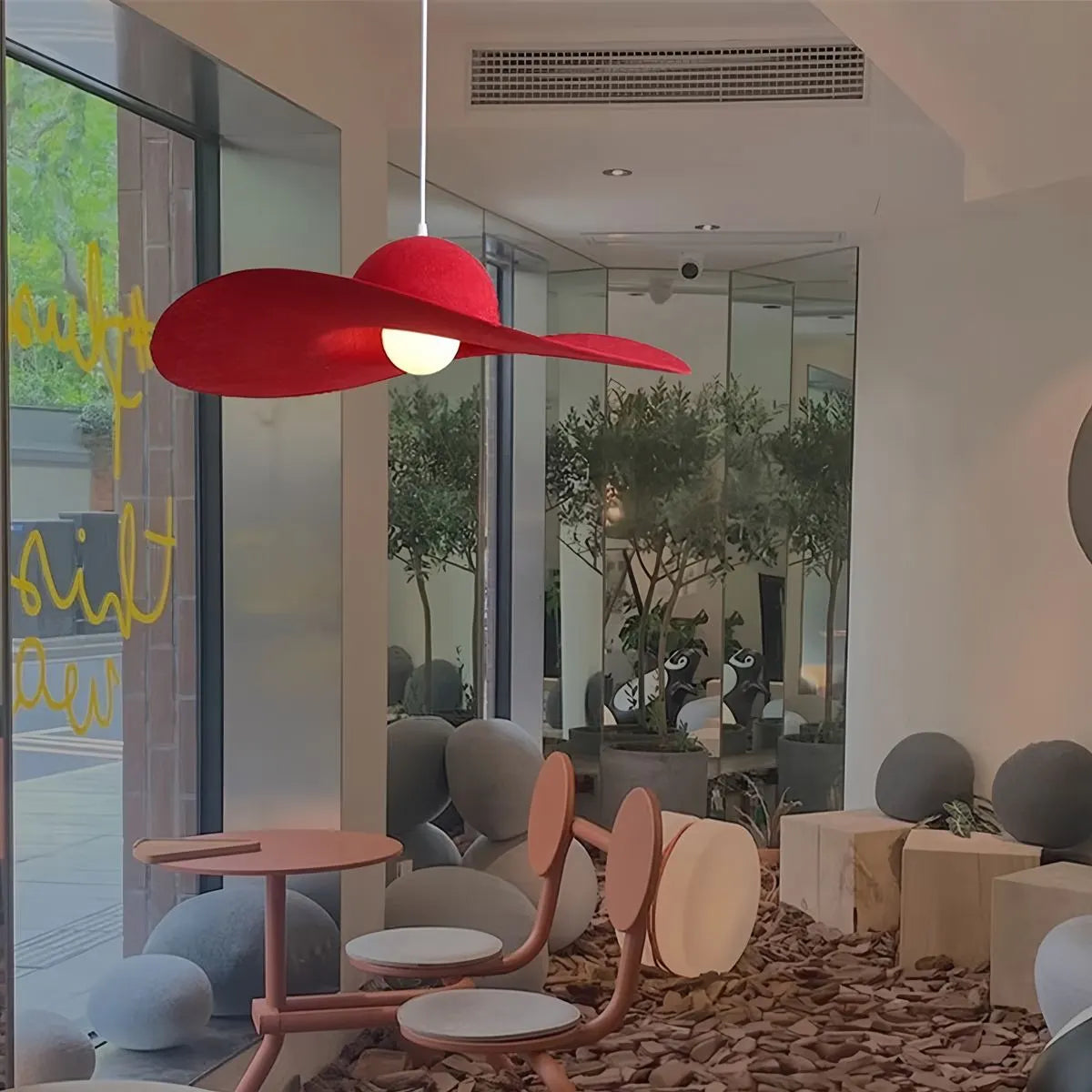 Feyran Straw Hat Acoustic Pendant Light for Dining room