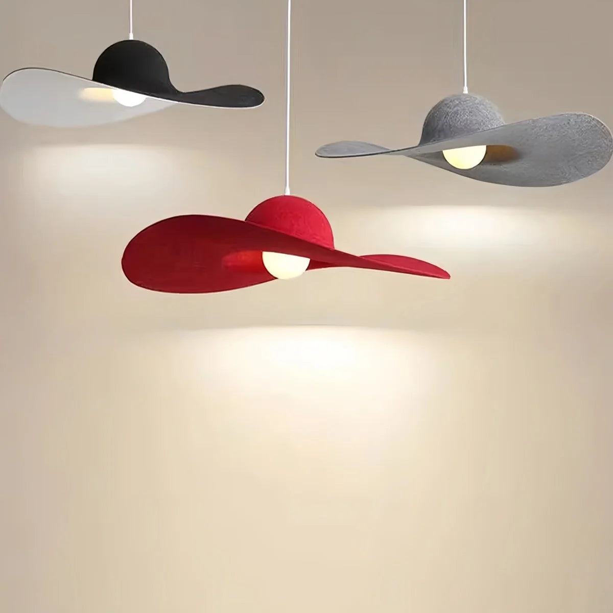 Feyran Straw Hat Acoustic Pendant Light for Dining room