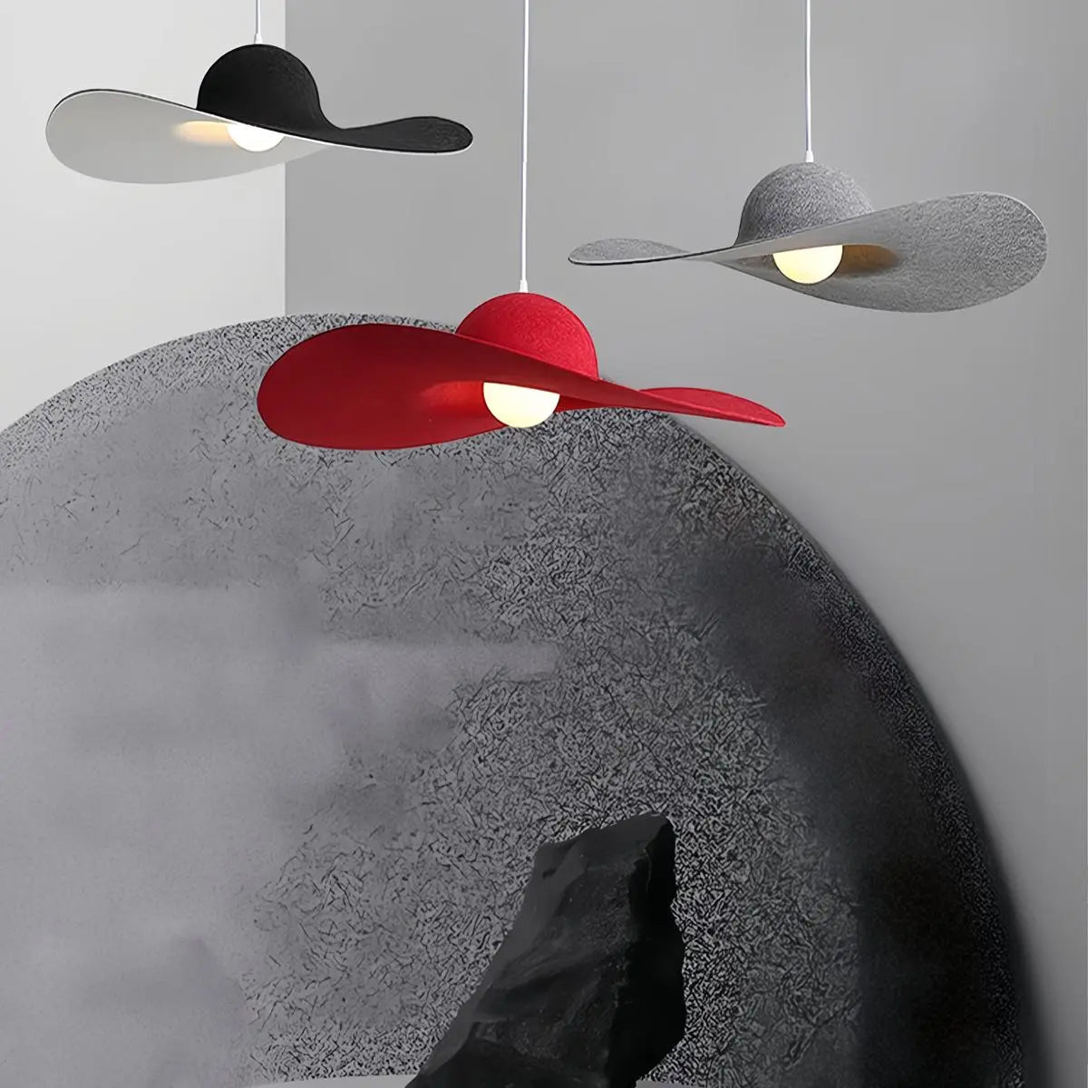 Feyran Straw Hat Acoustic Pendant Light for Dining room