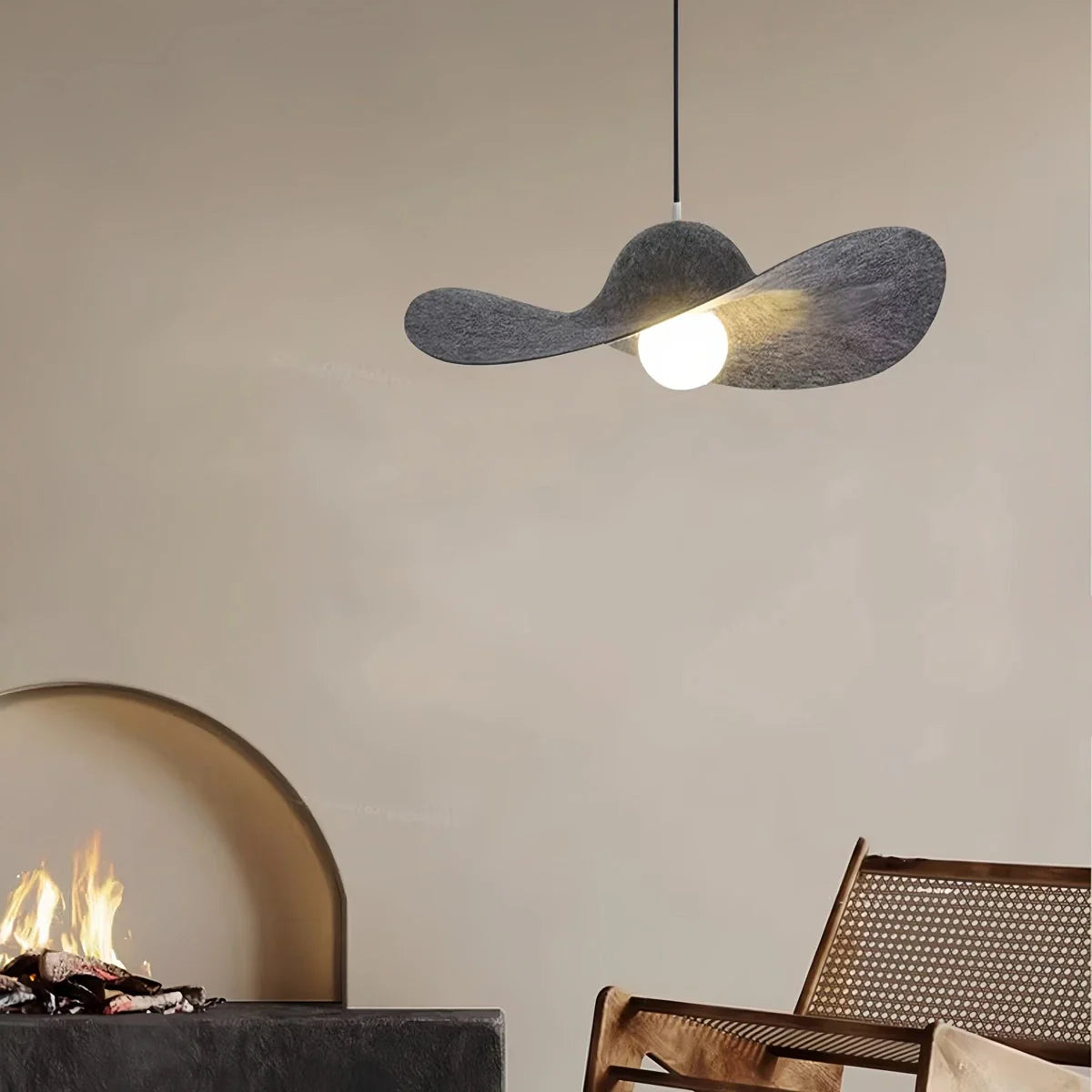 Feyran Straw Hat Acoustic Pendant Light for Dining room