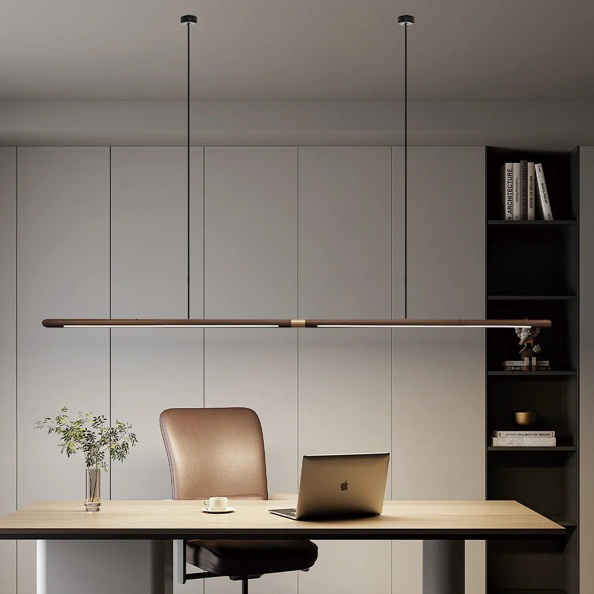 Feyran Svelte Wood Linear Pendant Light for Kitchen