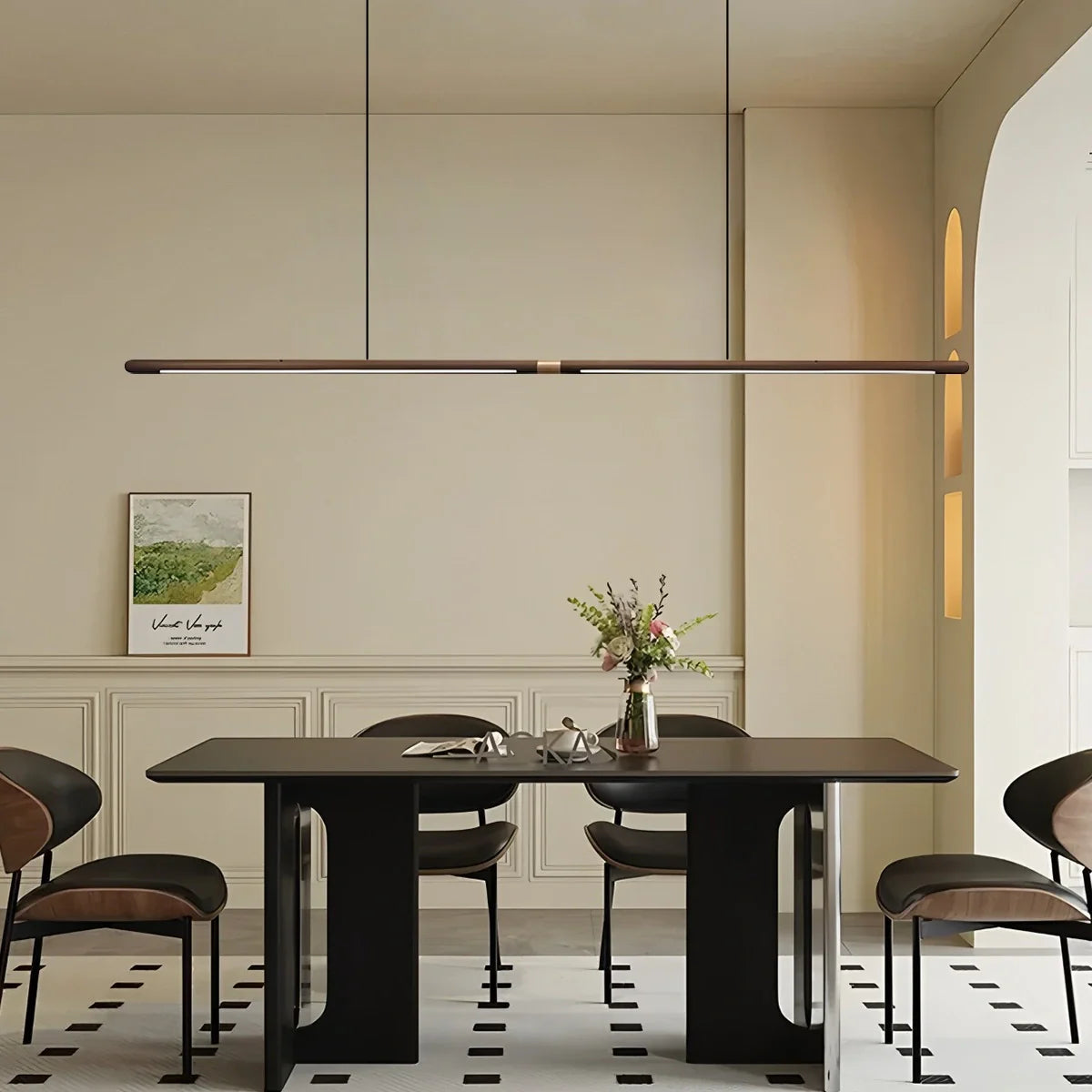 Feyran Svelte Wood Linear Pendant Light for Kitchen