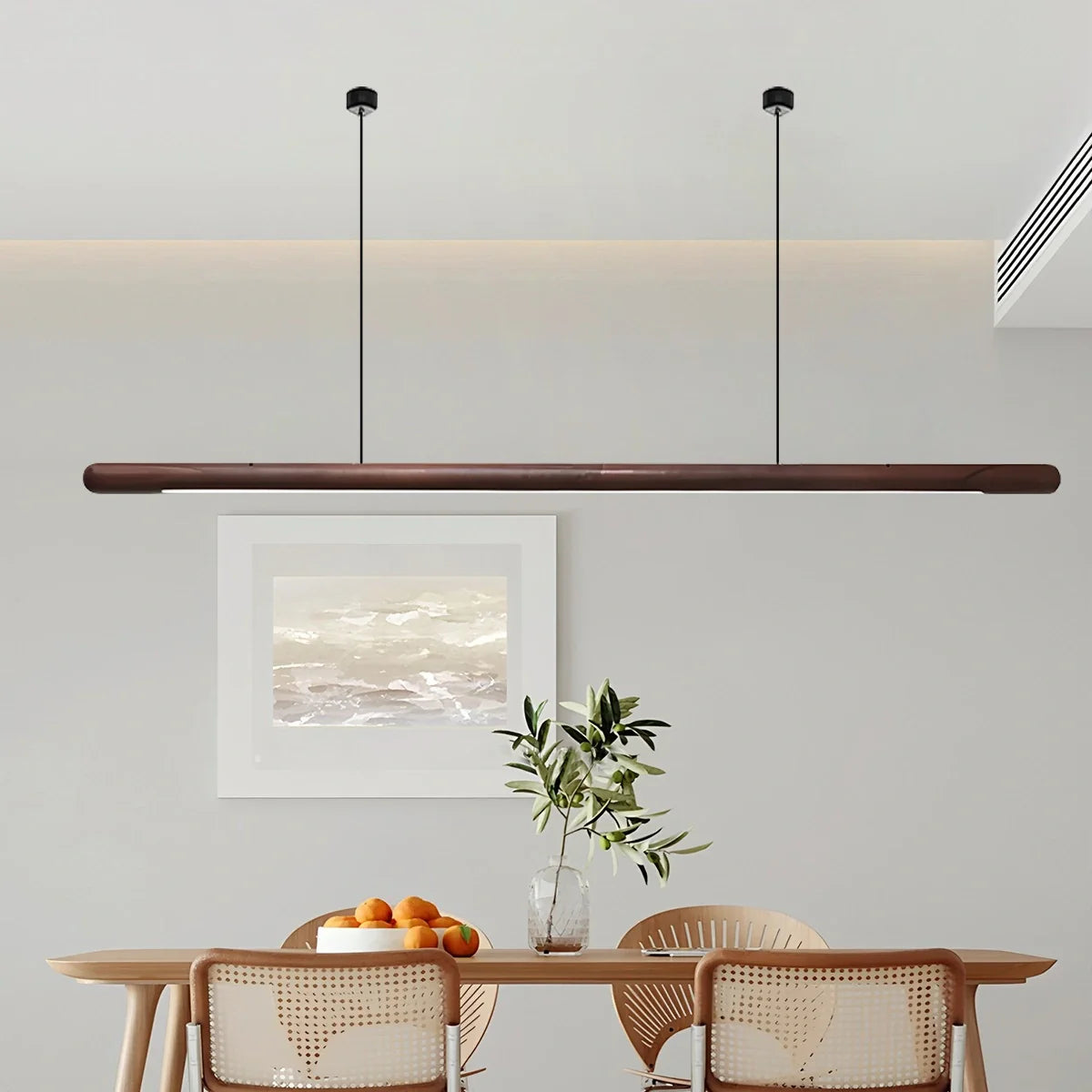 Feyran Svelte Wood Linear Pendant Light for Kitchen