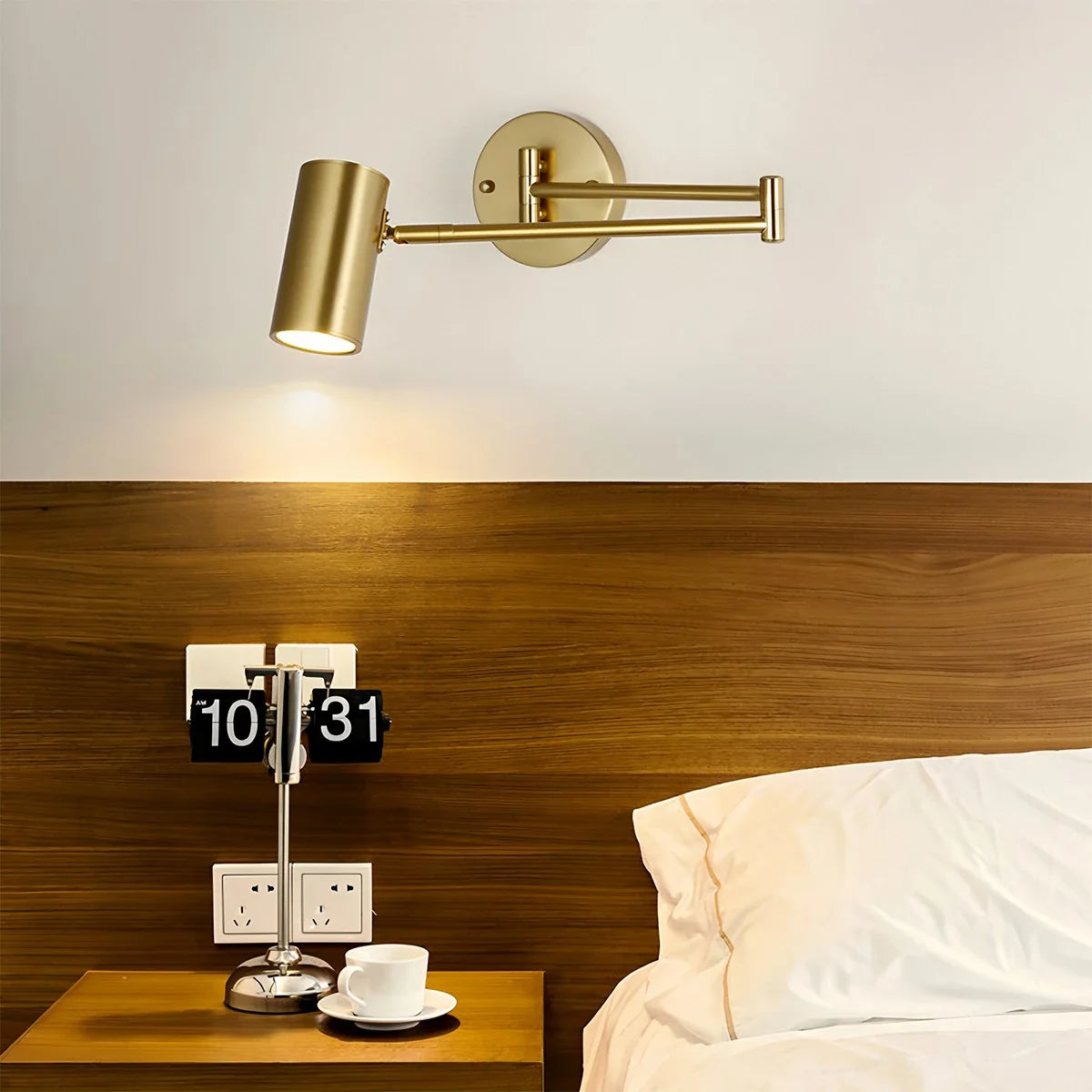 Feyran Swing Arm Wall Sconce for Bedroom