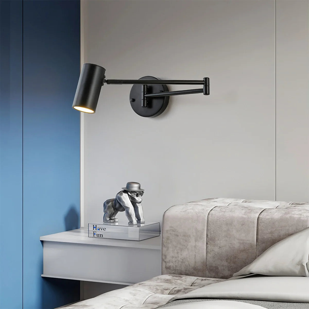 Feyran Swing Arm Wall Sconce for Bedroom