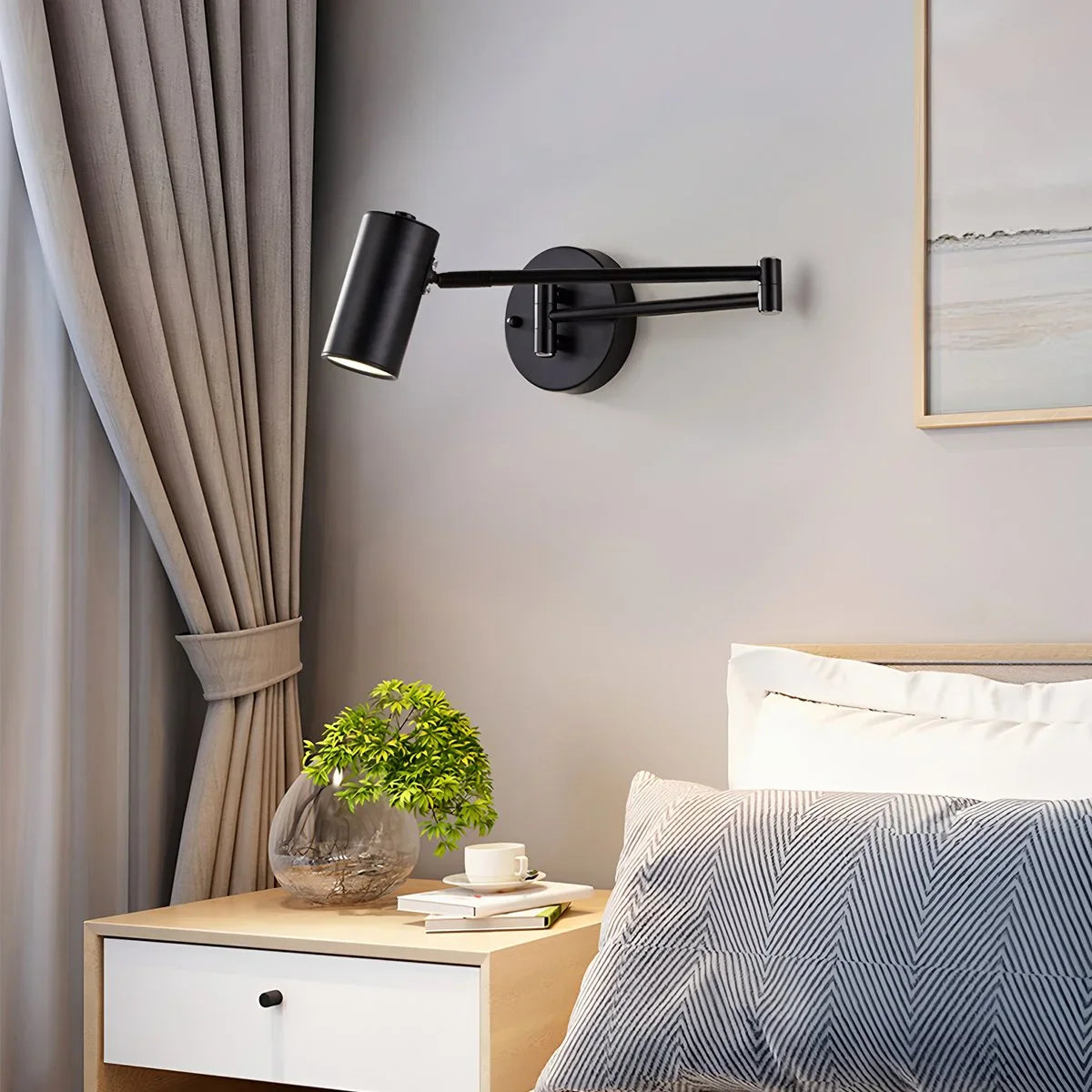 Feyran Swing Arm Wall Sconce for Bedroom