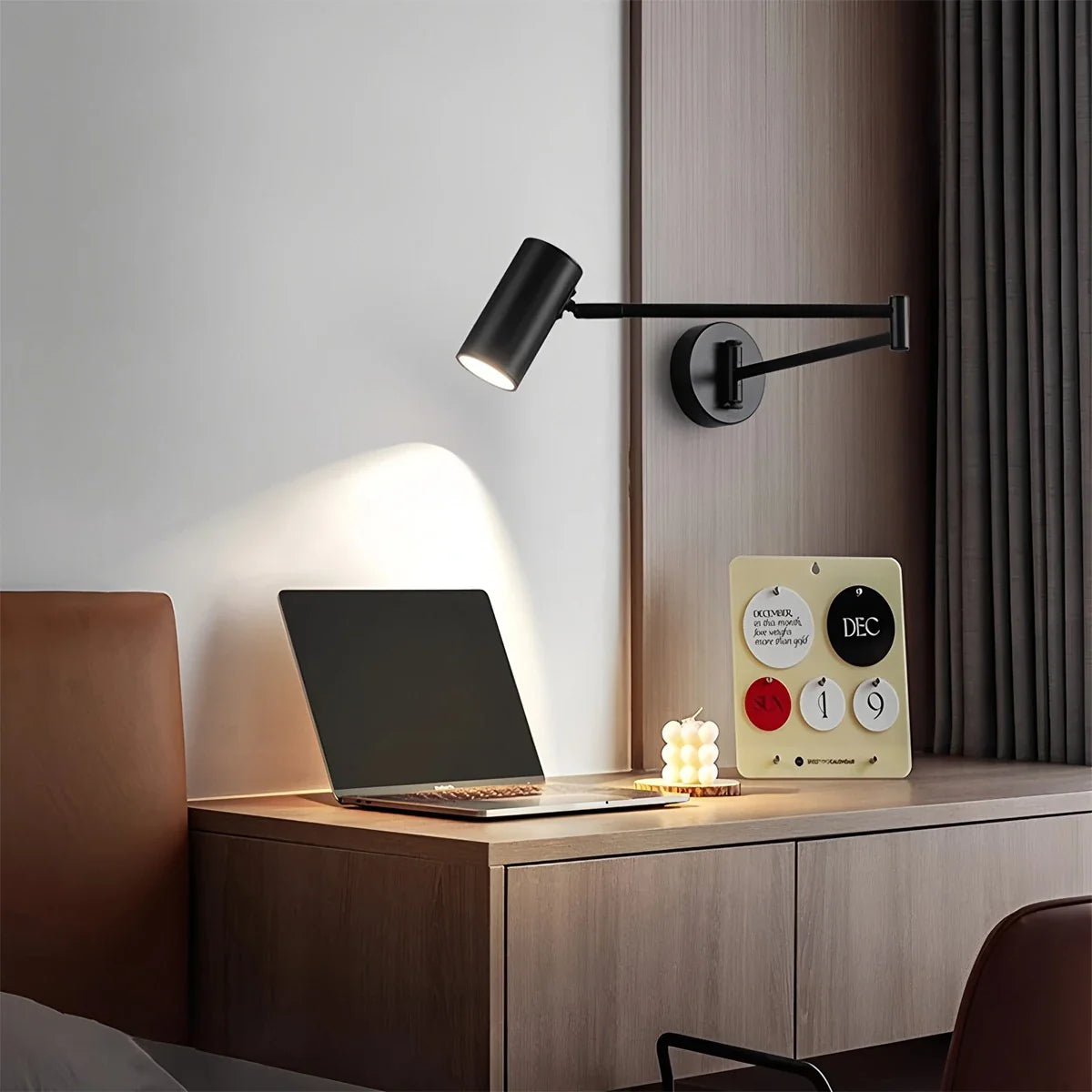 Feyran Swing Arm Wall Sconce for Bedroom