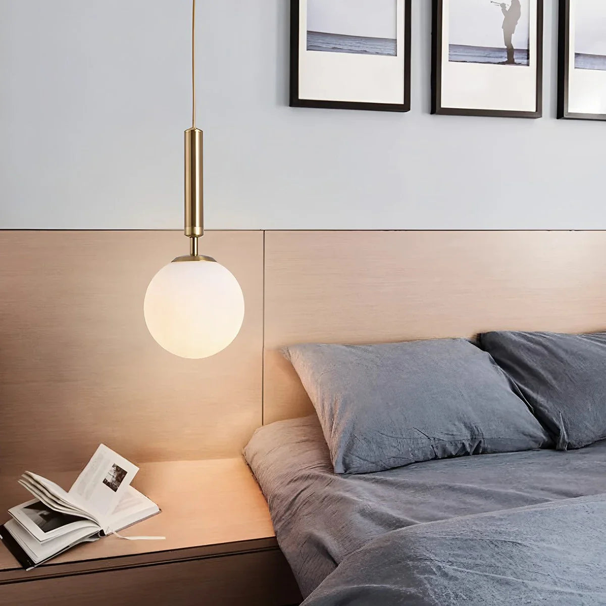 Feyran Temen Globe Glass Pendant Light for Kitchen Island
