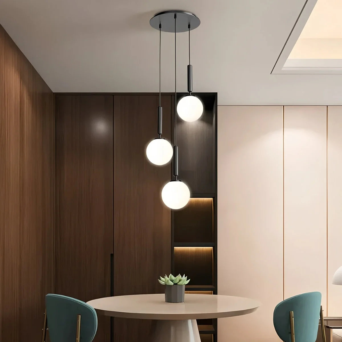Feyran Temen Globe Glass Pendant Light for Kitchen Island