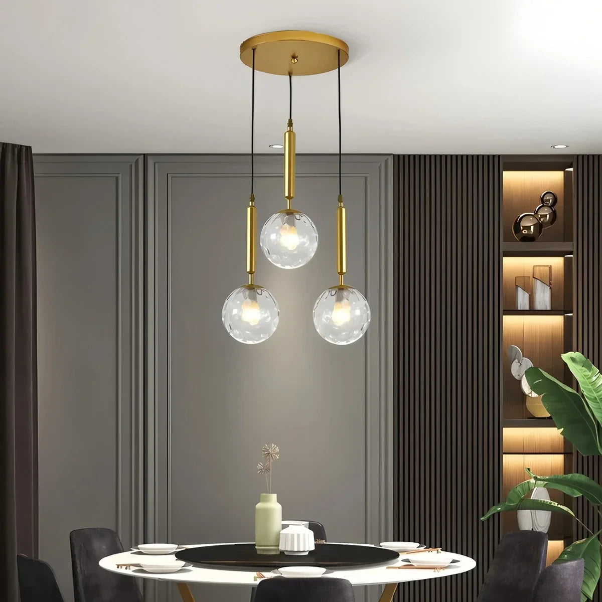 Feyran Temen Globe Glass Pendant Light for Kitchen Island