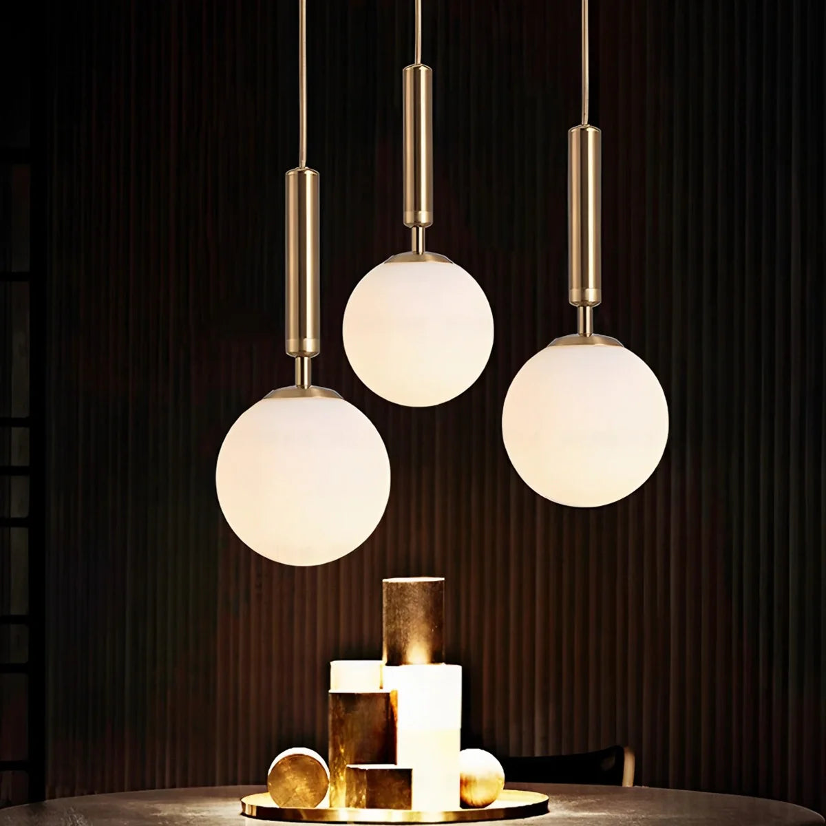 Feyran Temen Globe Glass Pendant Light for Kitchen Island