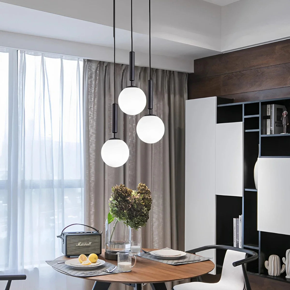 Feyran Temen Globe Glass Pendant Light for Kitchen Island