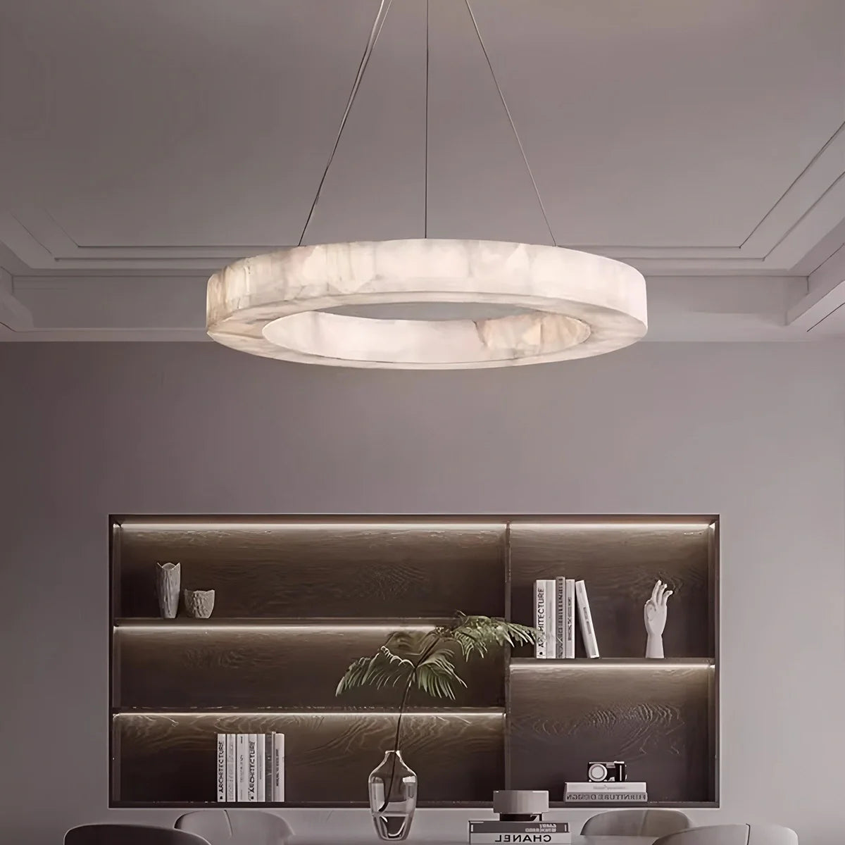 Feyran Teva Round Spanish Alabaster Chandelier for Living Room