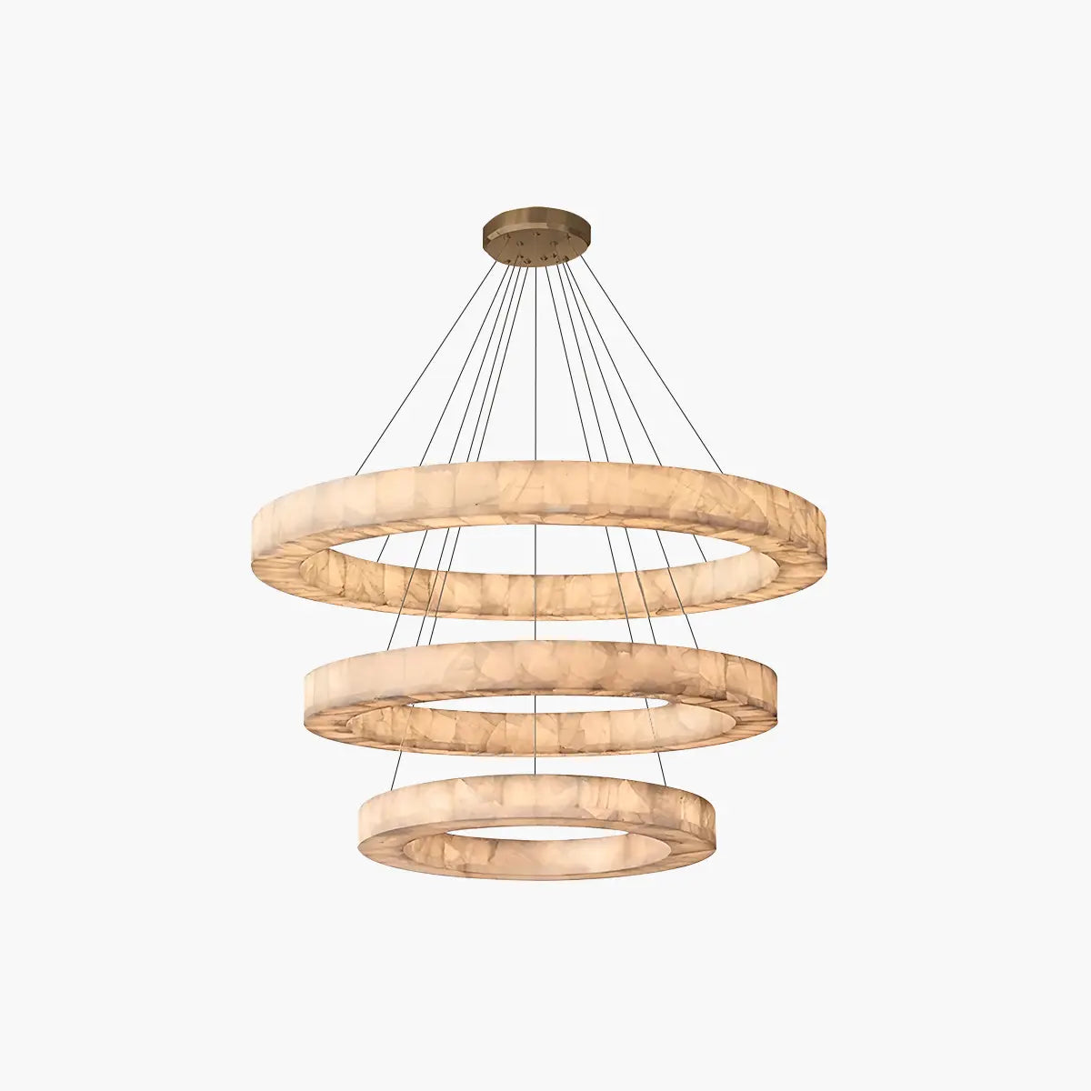 Feyran Teva Round Spanish Alabaster Chandelier for Living Room