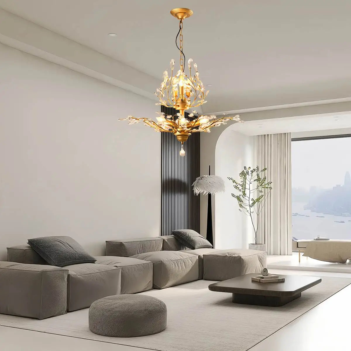 Feyran Tree Branch Crystal Chandelier for Living Room