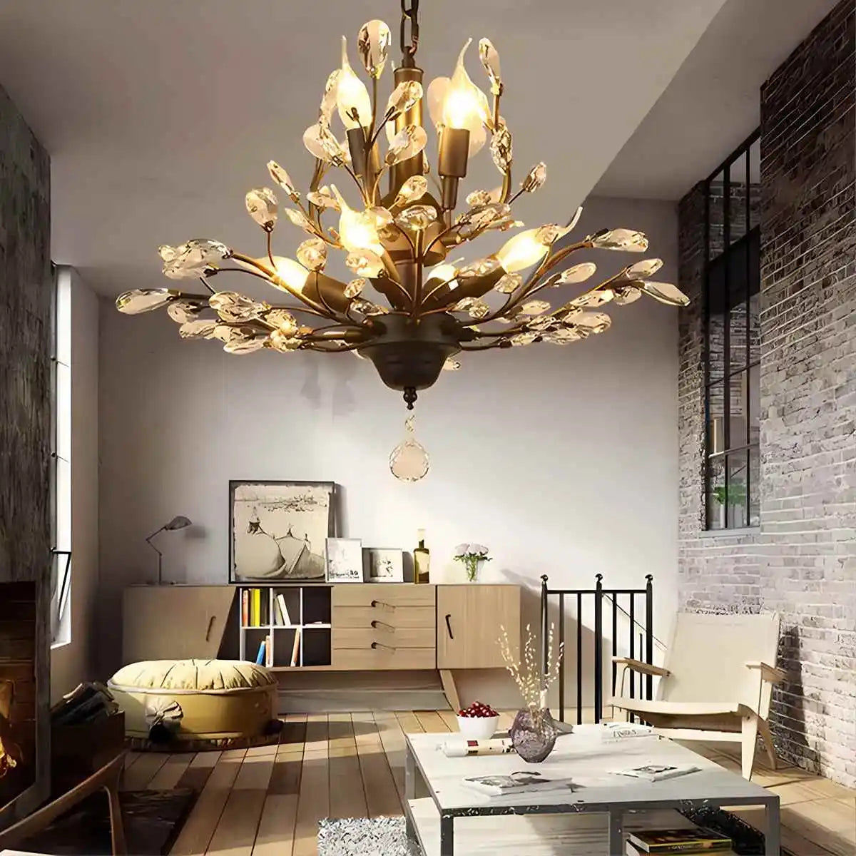 Feyran Tree Branch Crystal Chandelier for Living Room