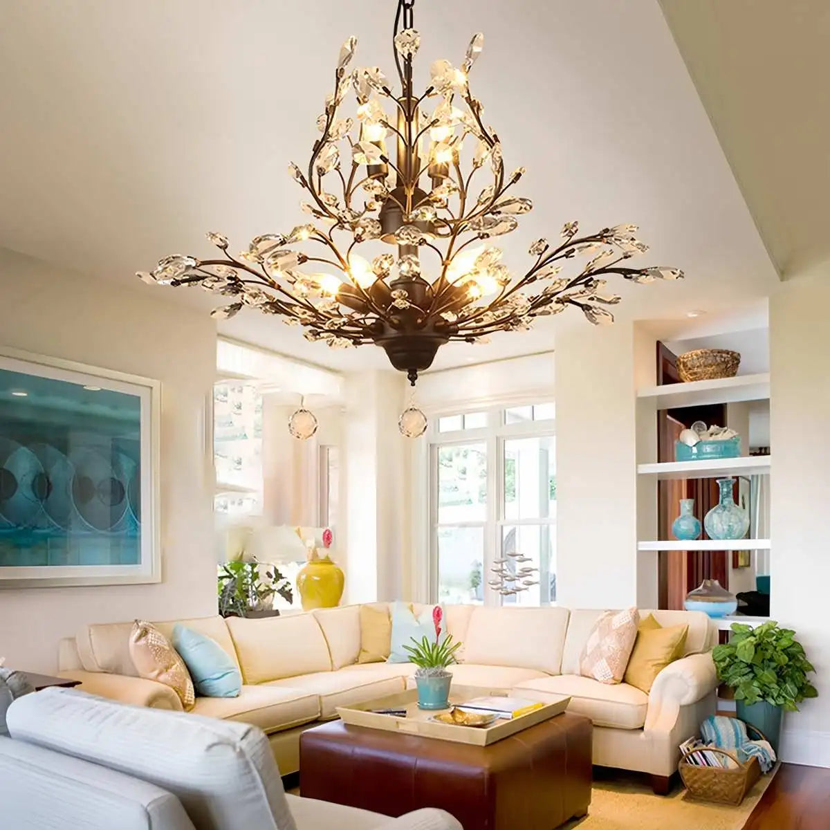 Feyran Tree Branch Crystal Chandelier for Living Room