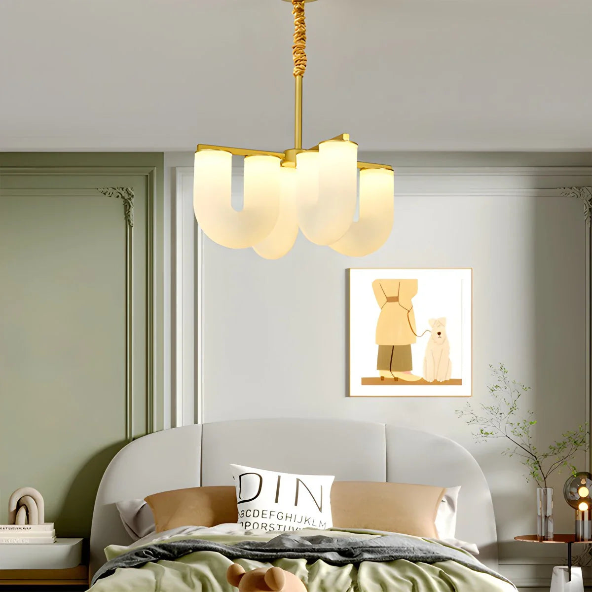 Feyran U-Shaped Milk Glass Chandelier