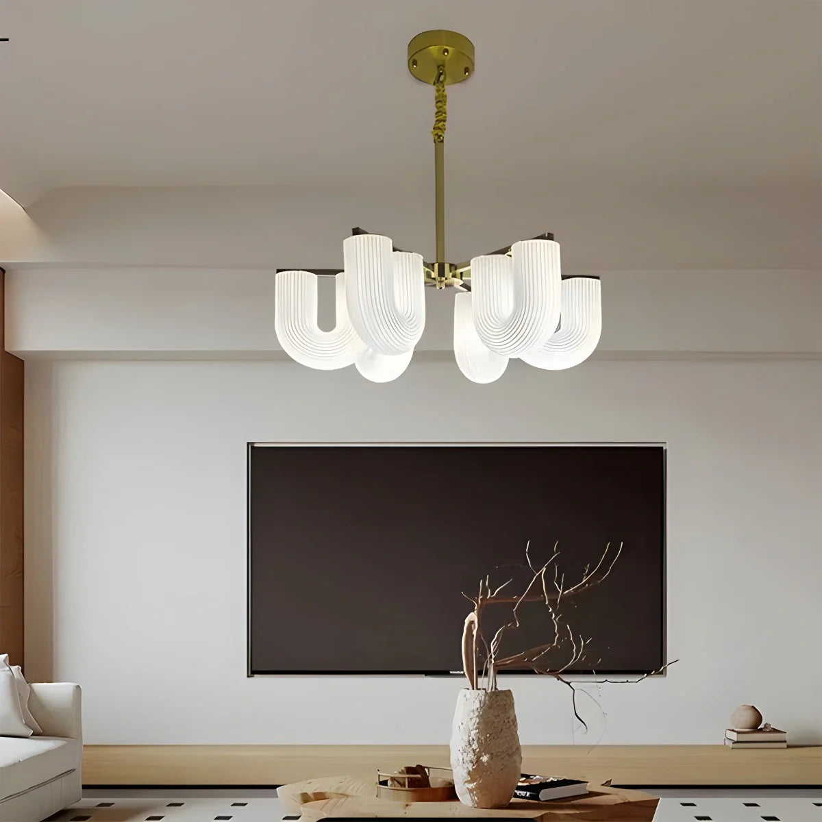 Feyran U-Shaped Milk Glass Chandelier
