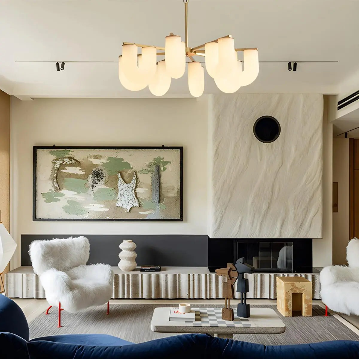 Feyran U-Shaped Milk Glass Chandelier