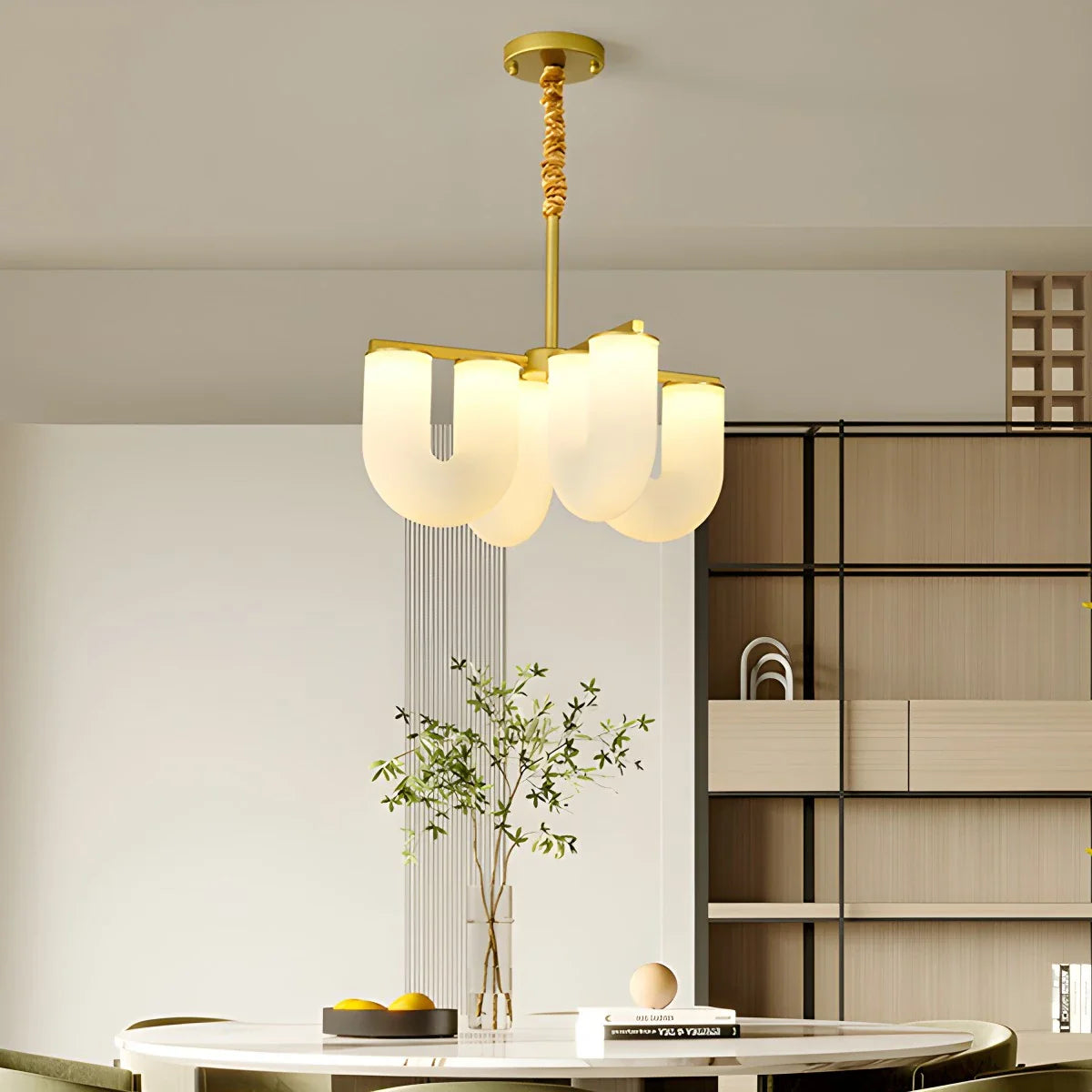 Feyran U-Shaped Milk Glass Chandelier