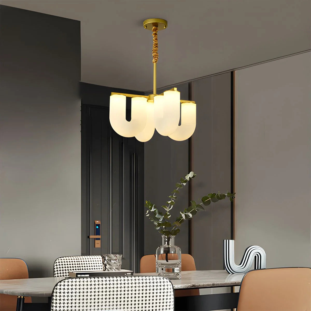 Feyran U-Shaped Milk Glass Chandelier