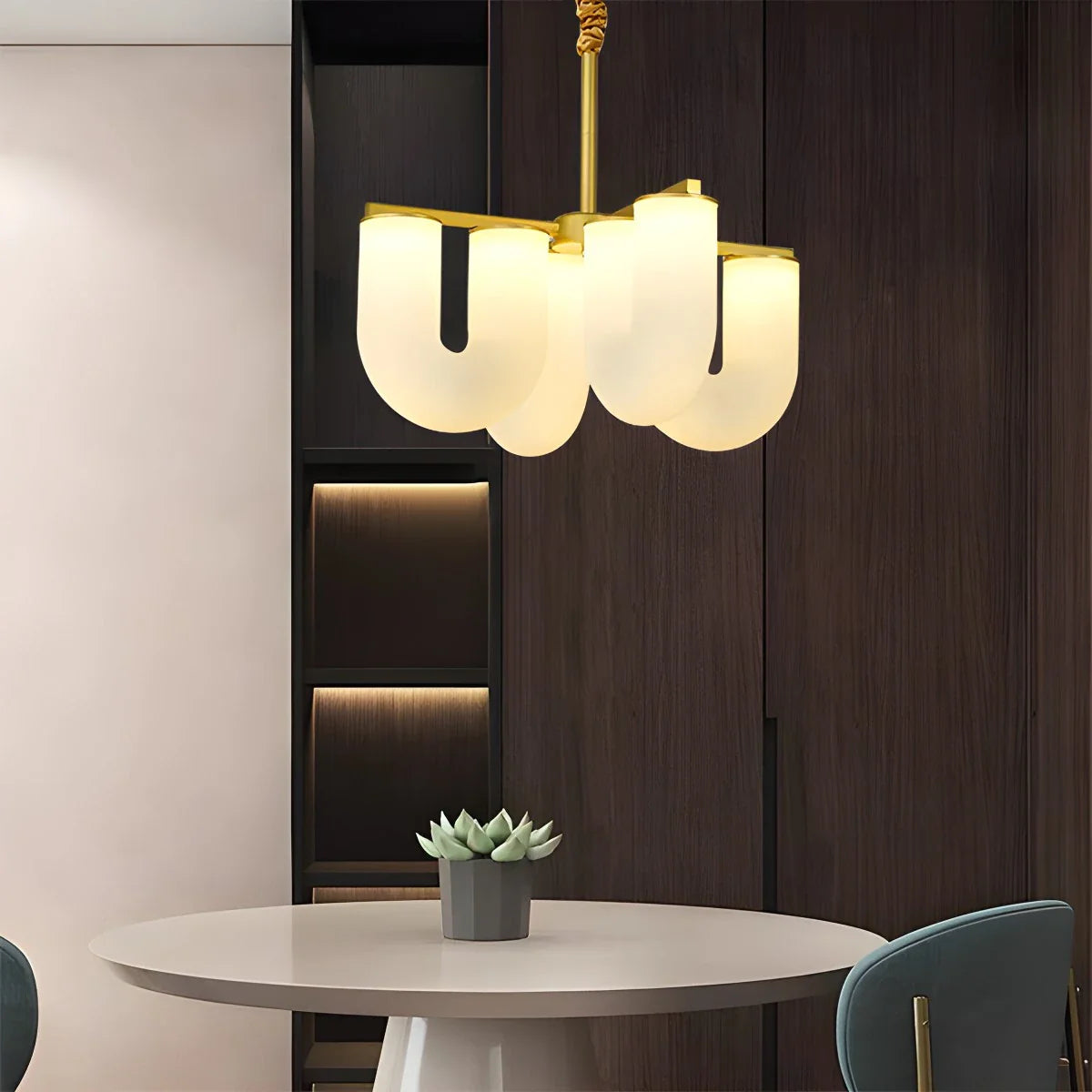 Feyran U-Shaped Milk Glass Chandelier