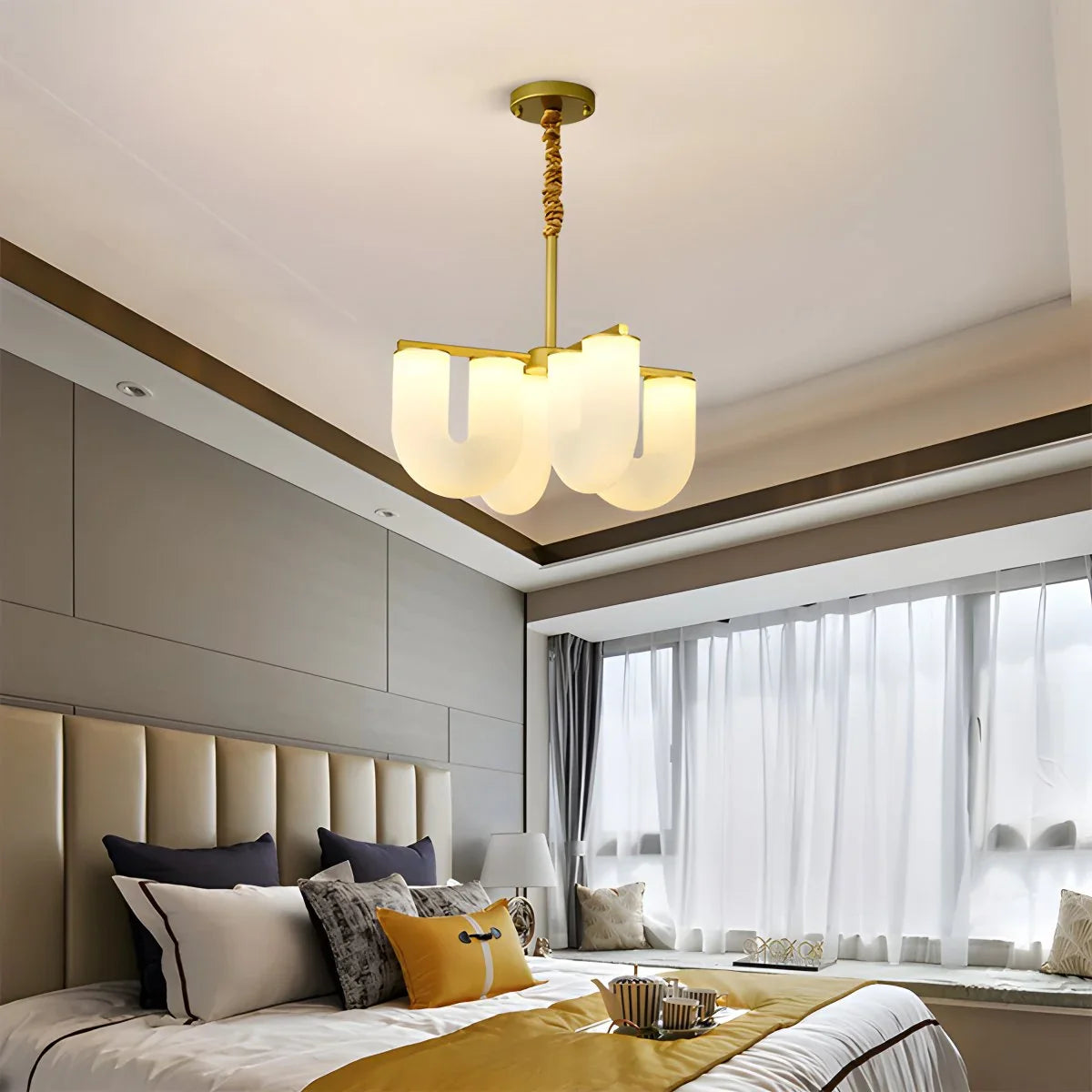 Feyran U-Shaped Milk Glass Chandelier