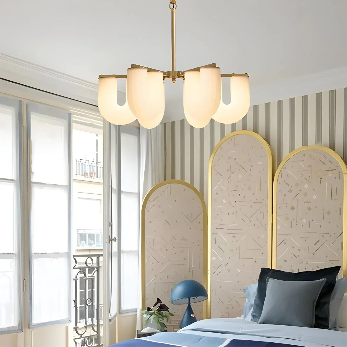 Feyran U-Shaped Milk Glass Chandelier