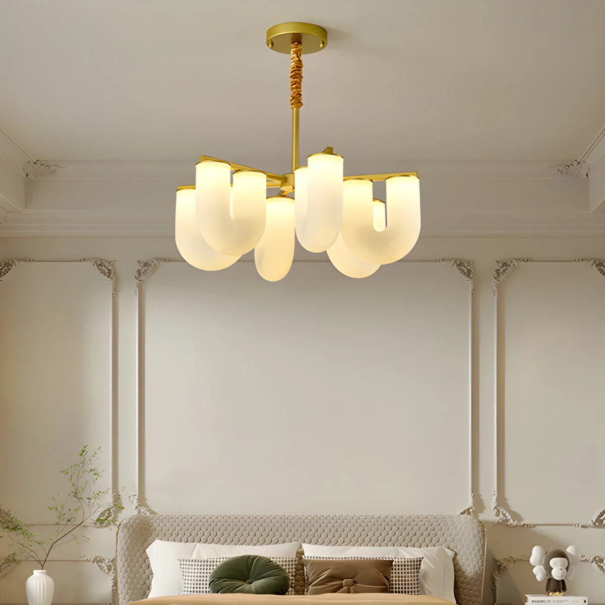 Feyran U-Shaped Milk Glass Chandelier