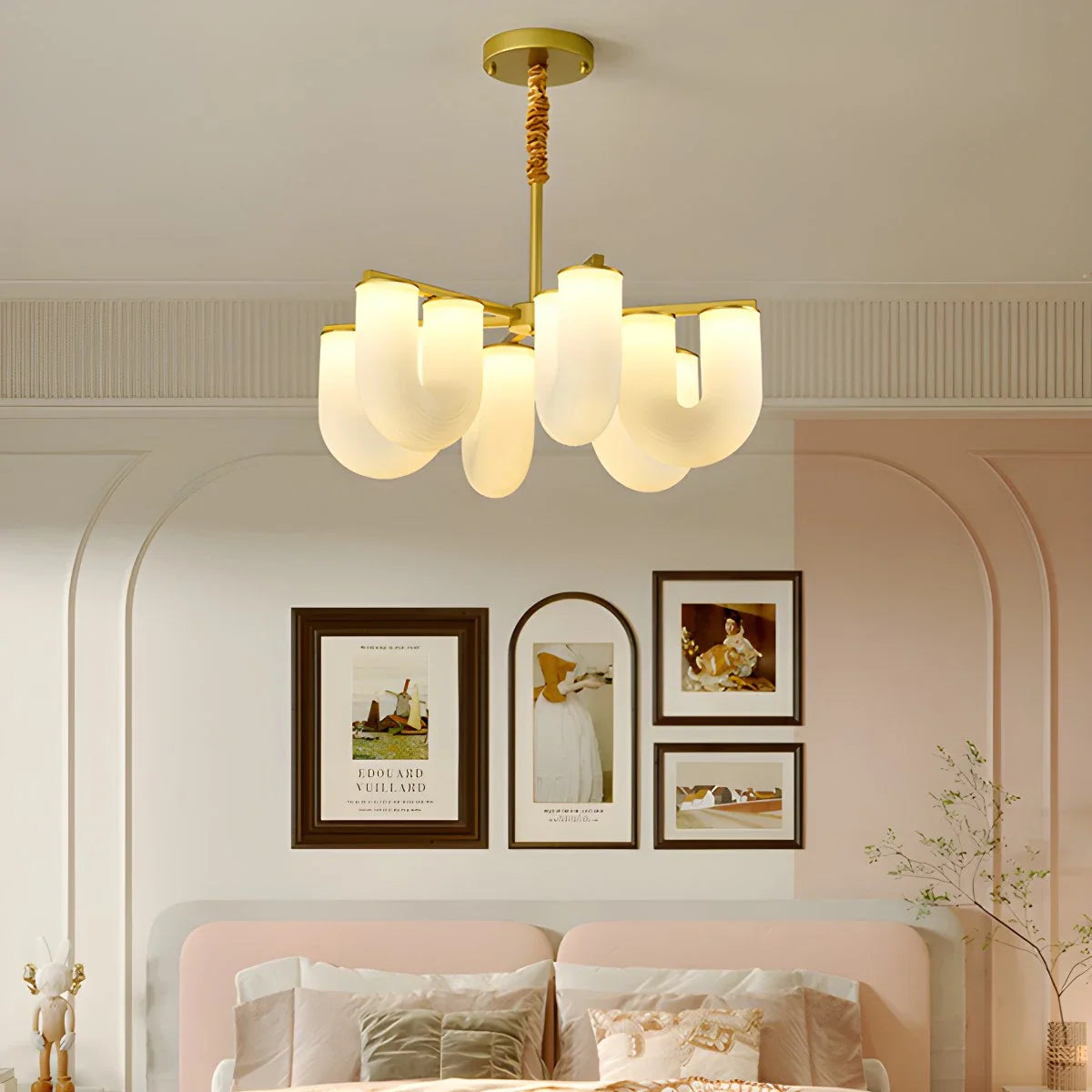 Feyran U-Shaped Milk Glass Chandelier
