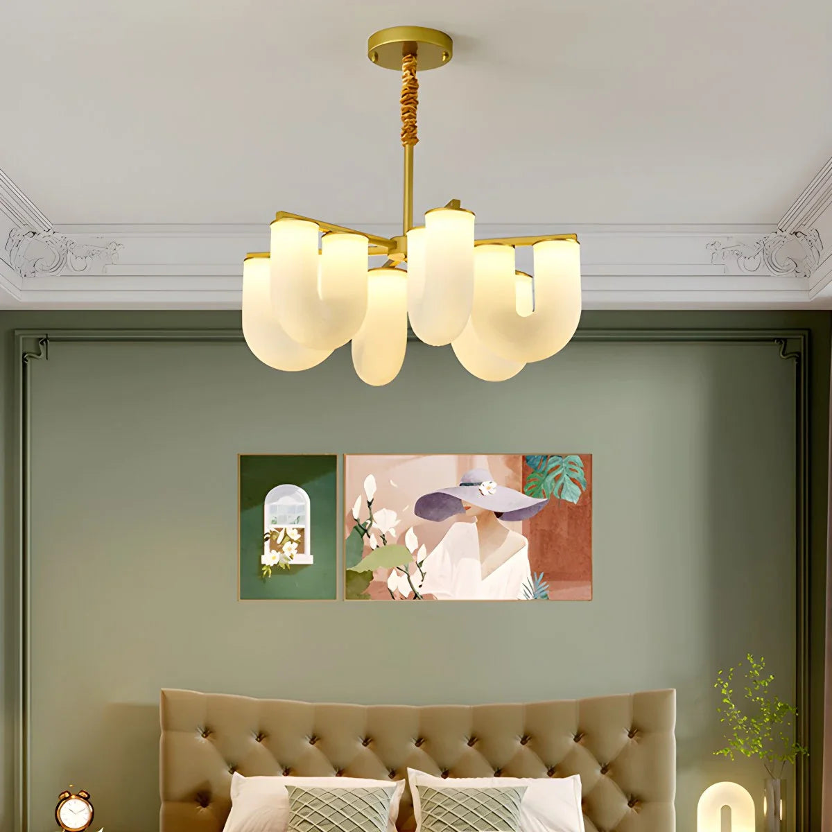 Feyran U-Shaped Milk Glass Chandelier