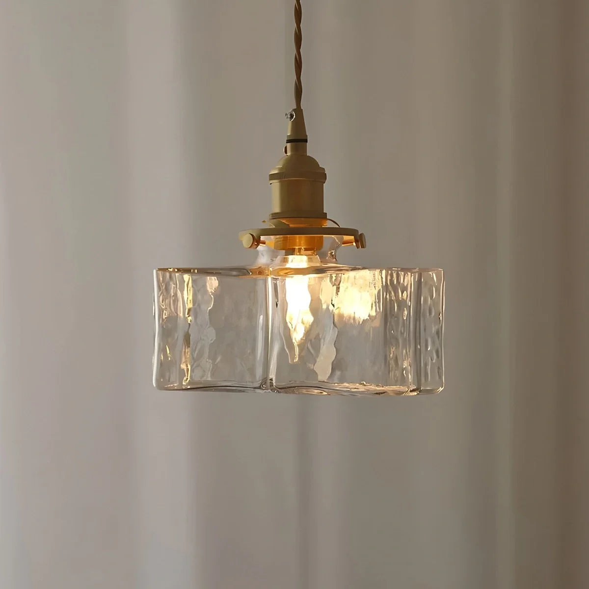 Feyran Verglas Clear Glass Pendant Light for Bedroom