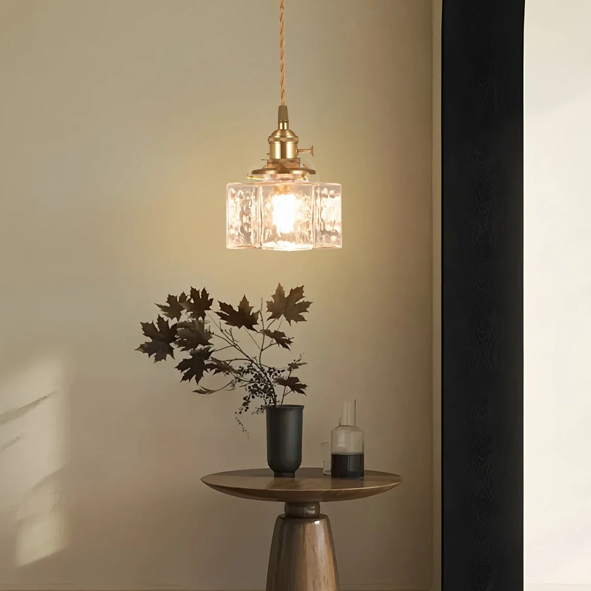 Feyran Verglas Clear Glass Pendant Light for Bedroom
