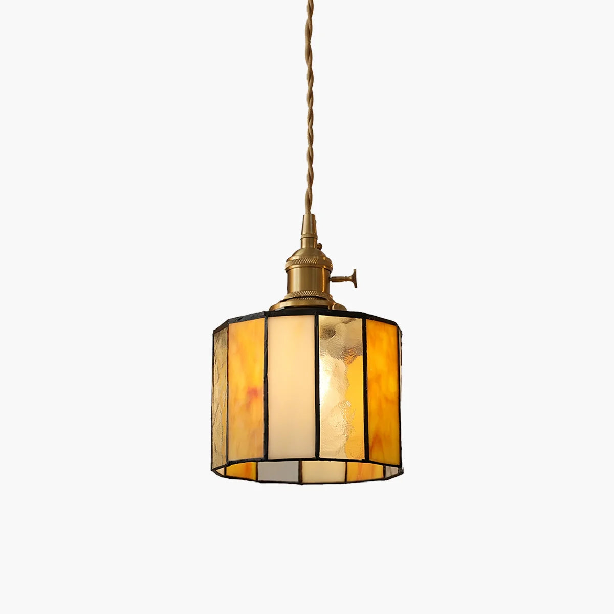 Feyran Vintage Brass Glass Pendant Light